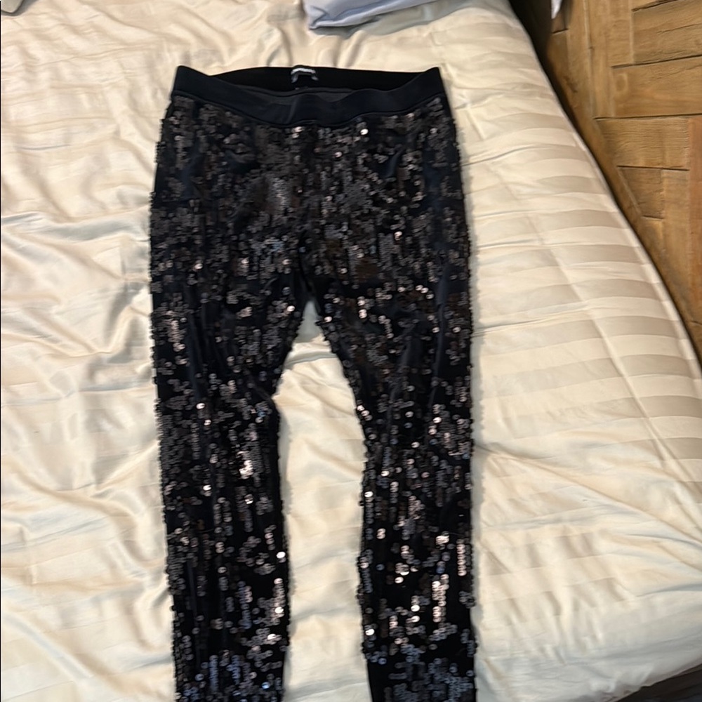 Express Black Sequin Leggings for Special Occasions